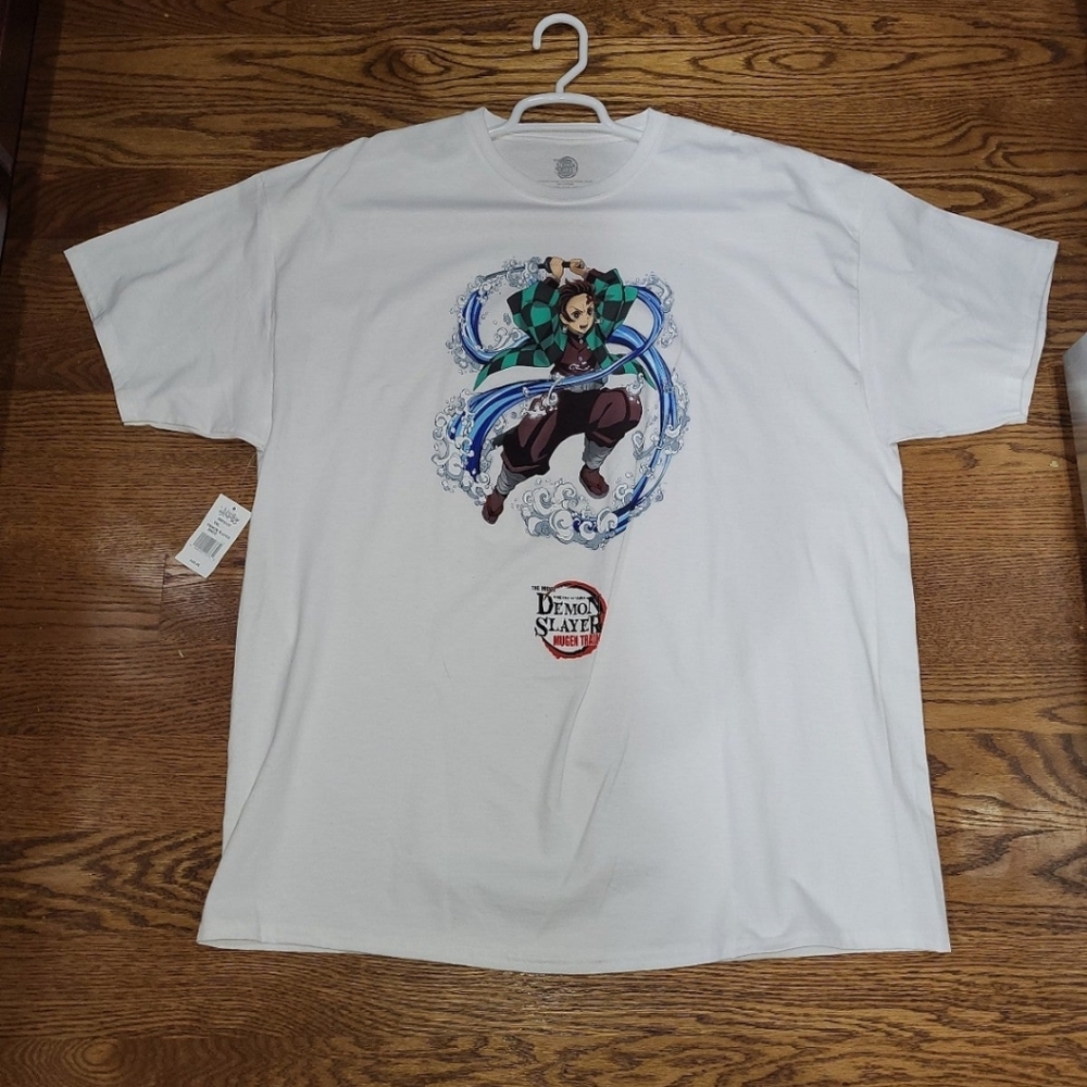 Demon Slayer Mugen Train Tanjiro Kamado White Shirt Size XXL